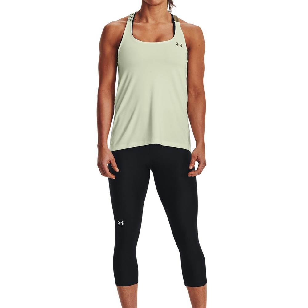 Under Armour Heatgear Armour Wordmark Doublestrap Mint Green Tank Top Size S